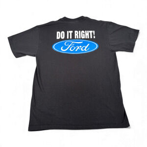 Vintage Ford Shirt Adult LARGE Black Just Do It Right Logo Trucks Cars 90s